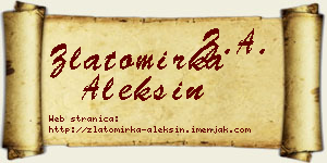 Zlatomirka Aleksin vizit kartica